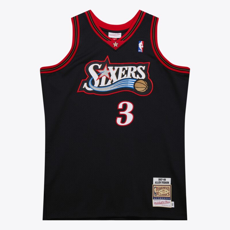 Allen Iverson Philadelphia 76ers 1997-98 Black Jersey Stitched