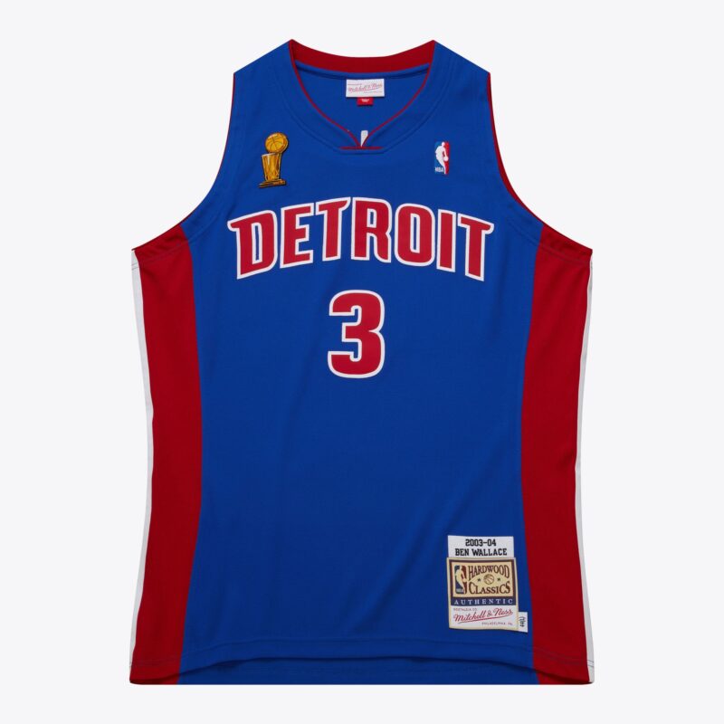 Ben Wallace Detroit Pistons Blue 2007 Finals Jersey Stitched