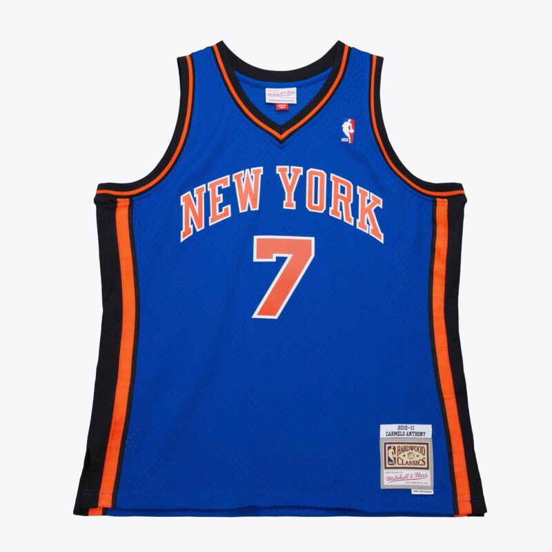 Carmelo Anthony Blue New York Knicks 2010-11 Hardwood Classics Jersey Stitched