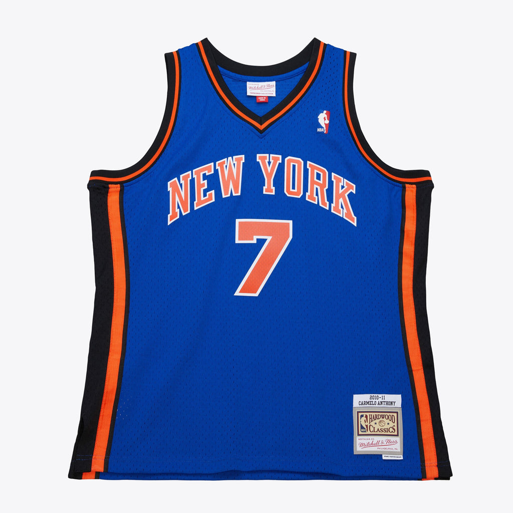 Carmelo Anthony Blue New York Knicks 2010-11 Hardwood Classics Jersey Stitched