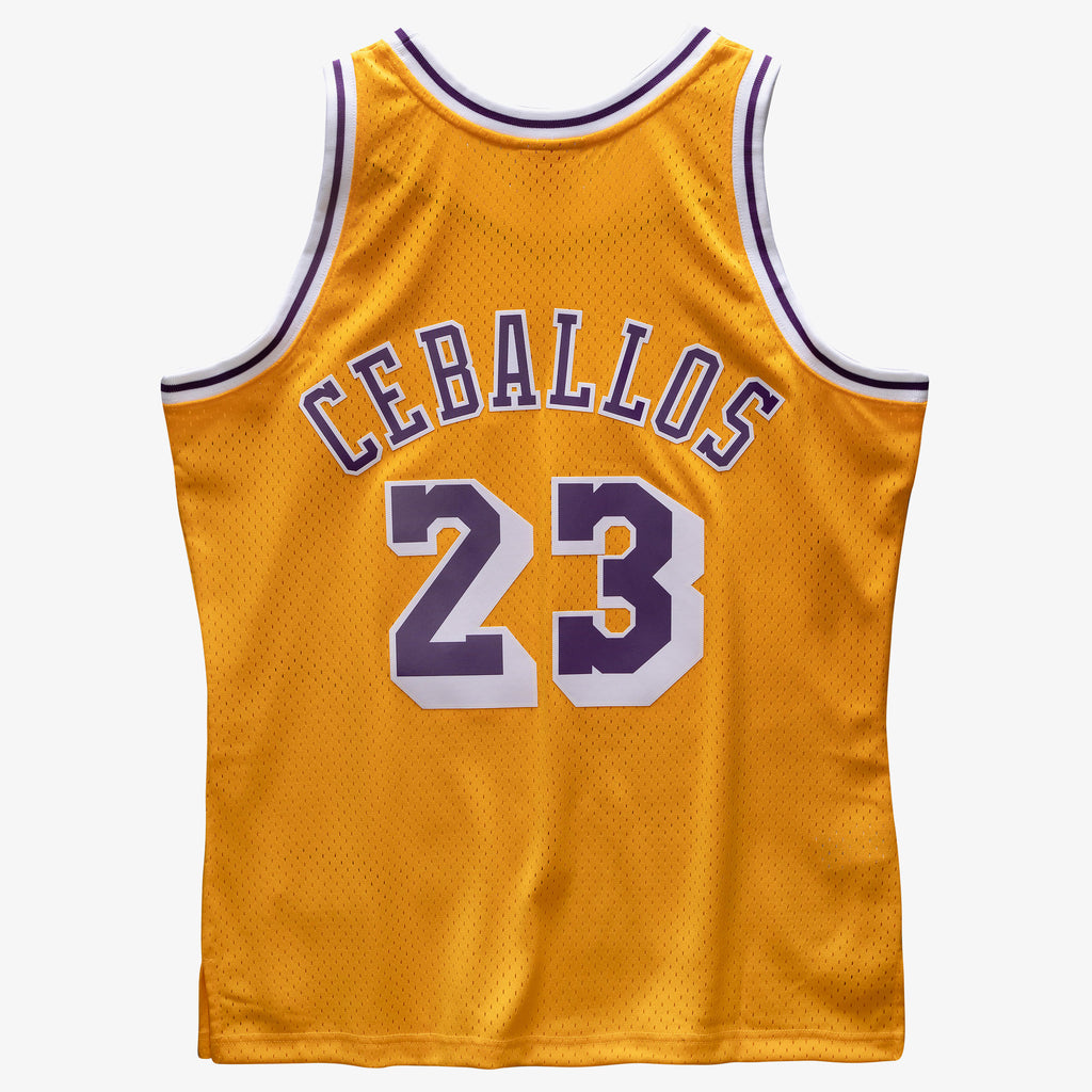 Cedric Ceballos Los Angeles Lakers 1994-95 Gold Jersey Stitched