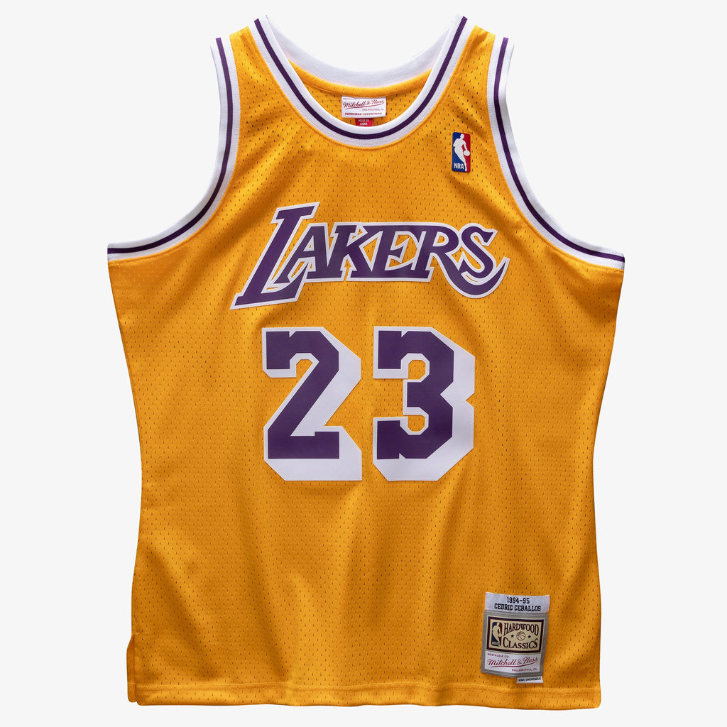 Cedric Ceballos Los Angeles Lakers 1994-95 Gold Jersey Stitched