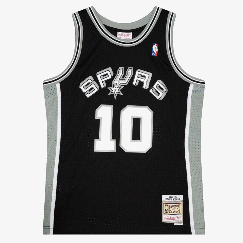 Dennis Rodman Black San Antonio Spurs 1993-94 Hardwood Classics Jersey Stitched