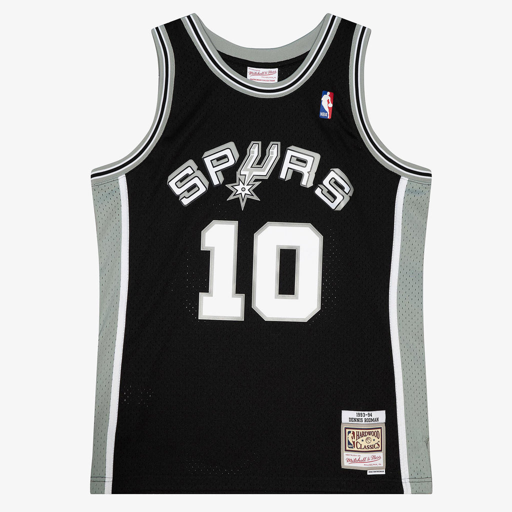 Dennis Rodman Black San Antonio Spurs 1993-94 Hardwood Classics Jersey Stitched