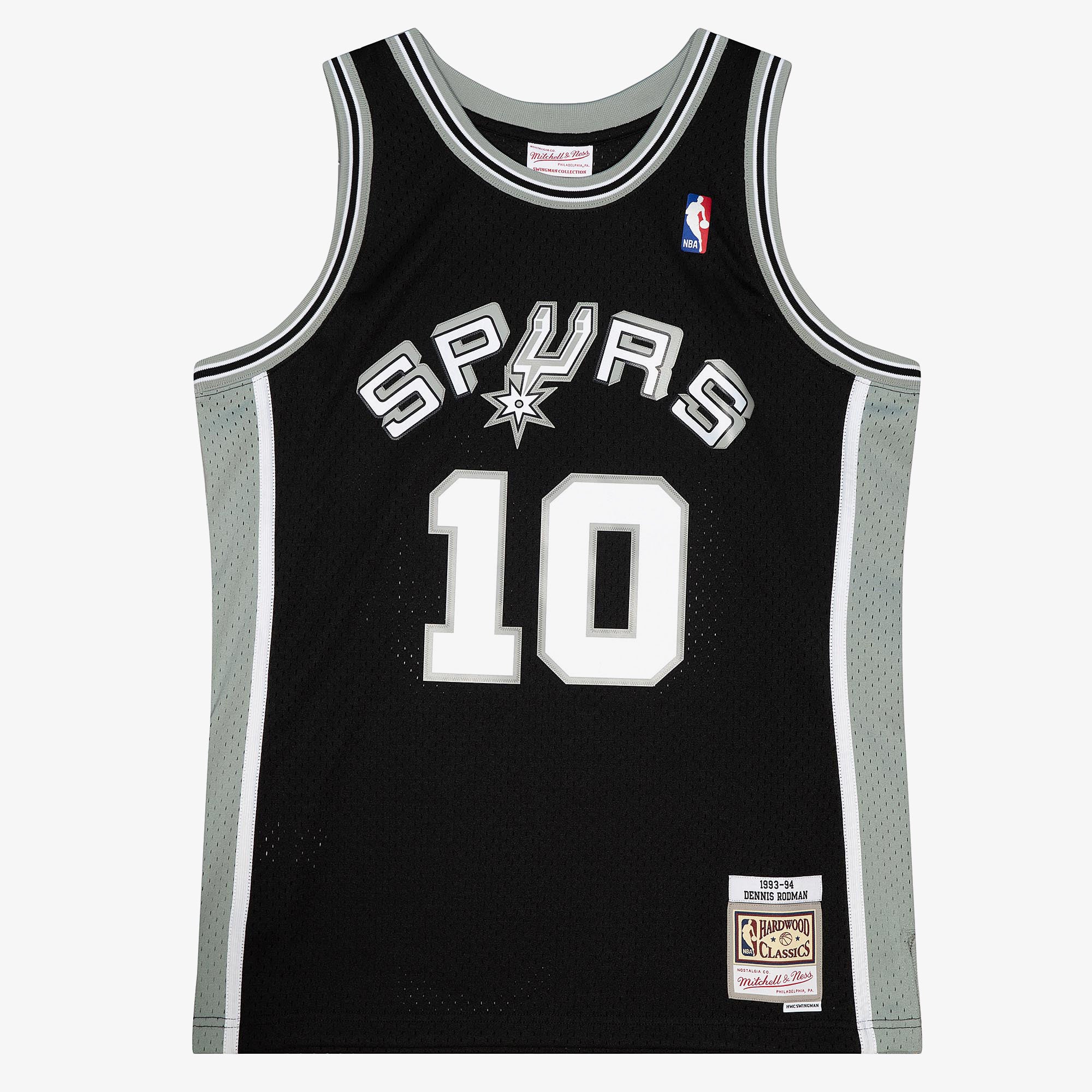 Dennis Rodman Black San Antonio Spurs 1993-94 Hardwood Classics Jersey Stitched