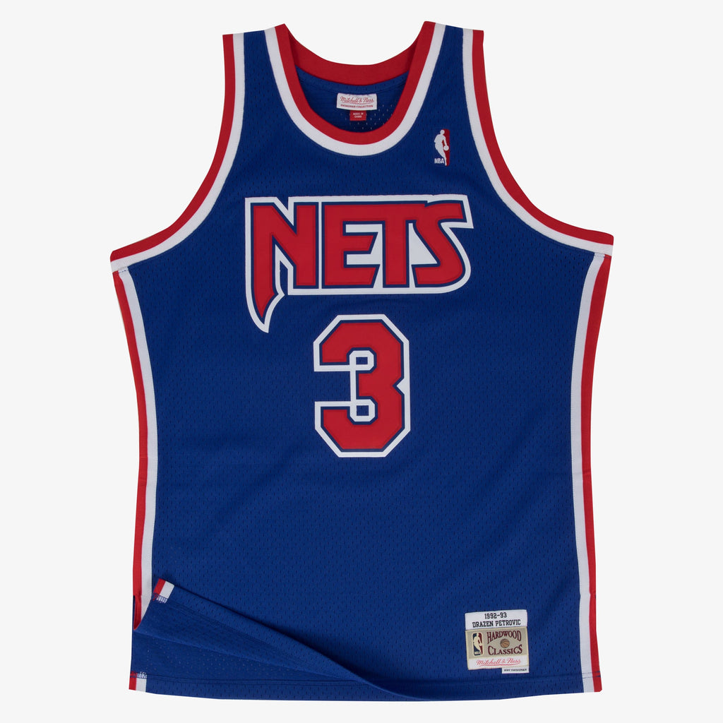 Drazen Petrovic New Jersey Stitched Nets 1992-93 Blue Jersey Stitched
