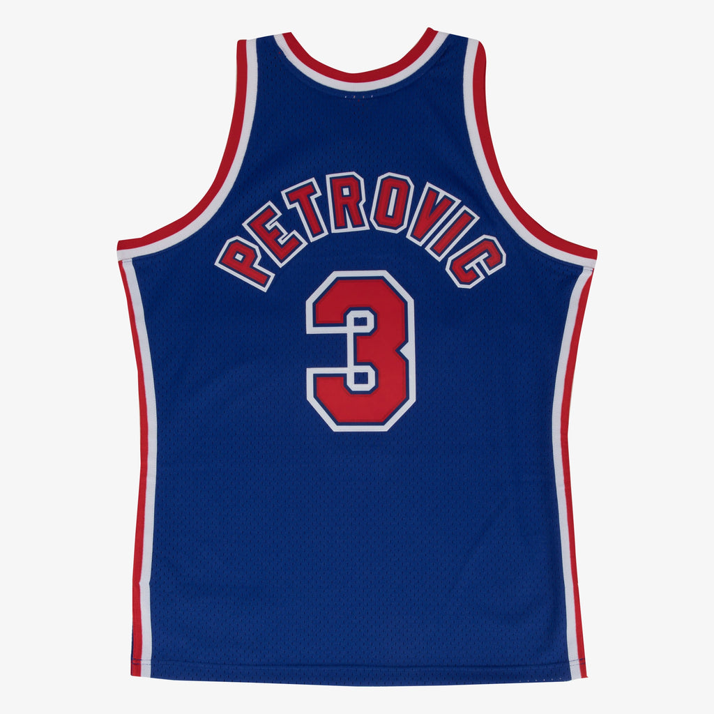 Drazen Petrovic New Jersey Stitched Nets 1992-93 Blue Jersey Stitched