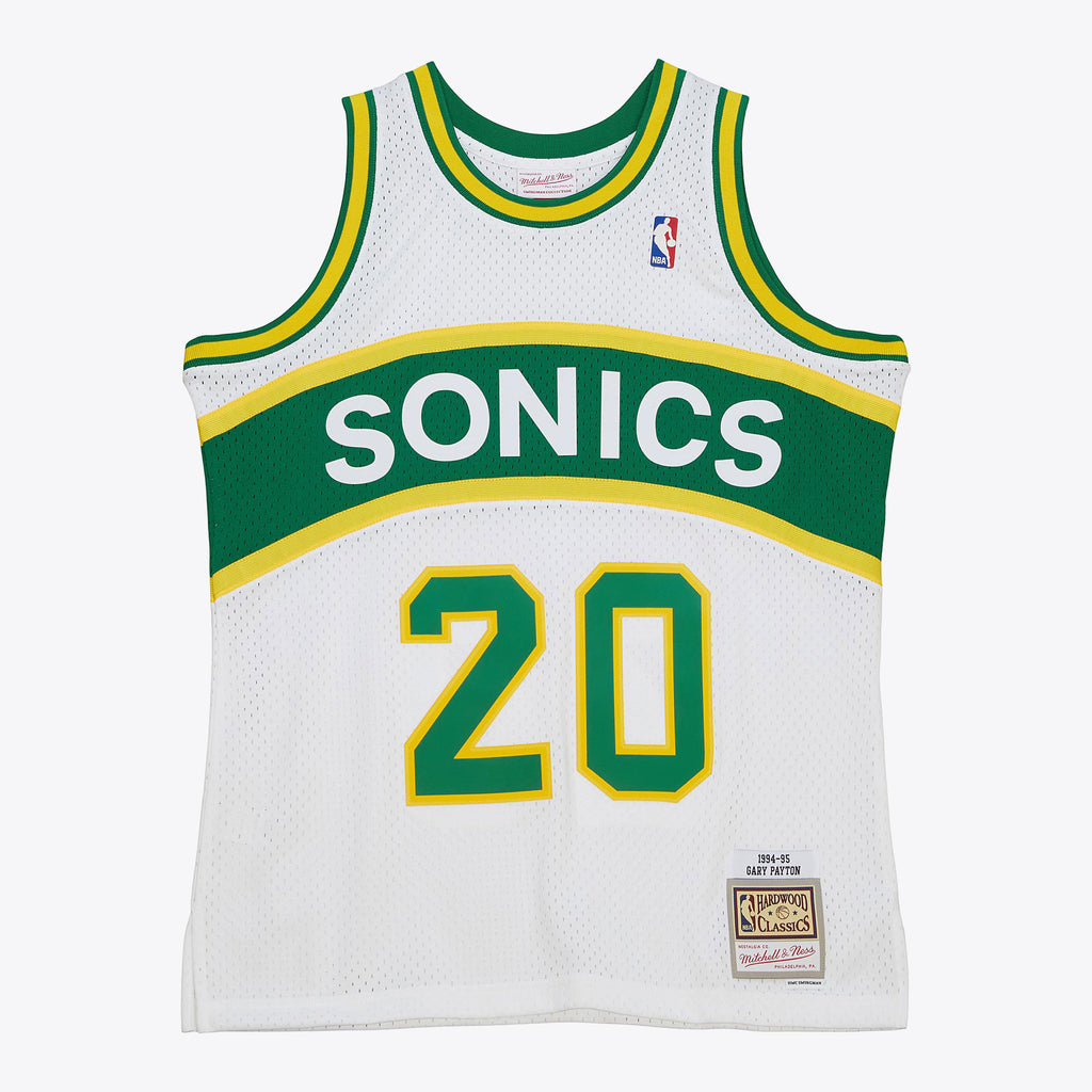 Gary Payton Seattle SuperSonics 1994-95 White Jersey Stitched