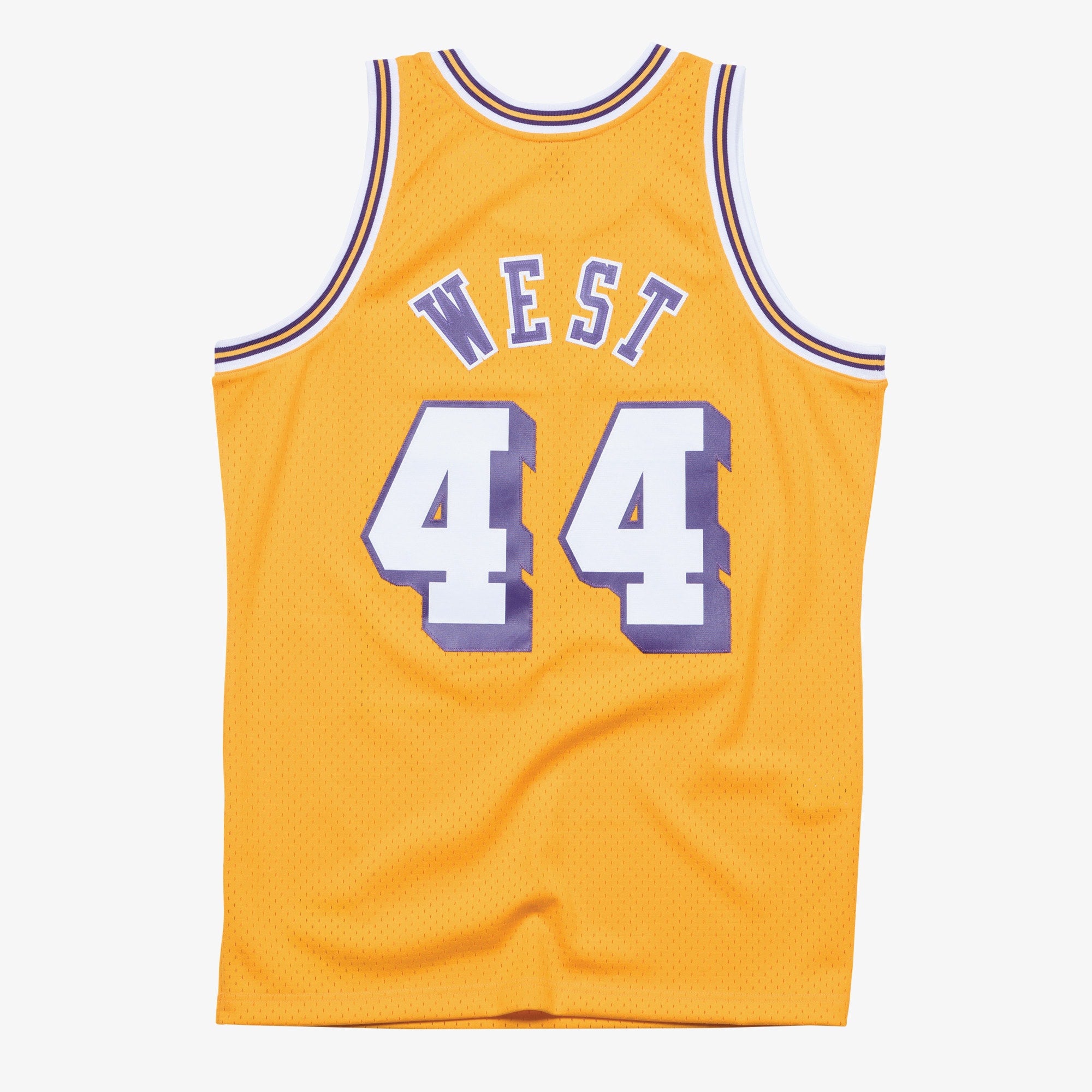 Jerry West Los Angeles Lakers 1971-72 Gold Jersey Stitched