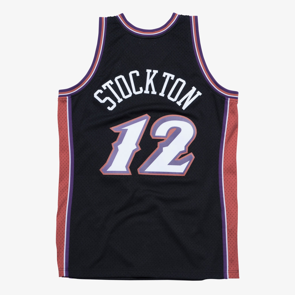 John Stockton Utah Jazz 1998-99 Black Jersey Stitched