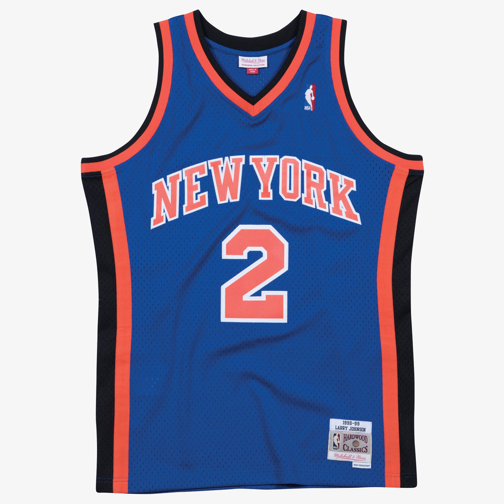 Larry Johnson New York Knicks 1998-99 Blue Jersey Stitched
