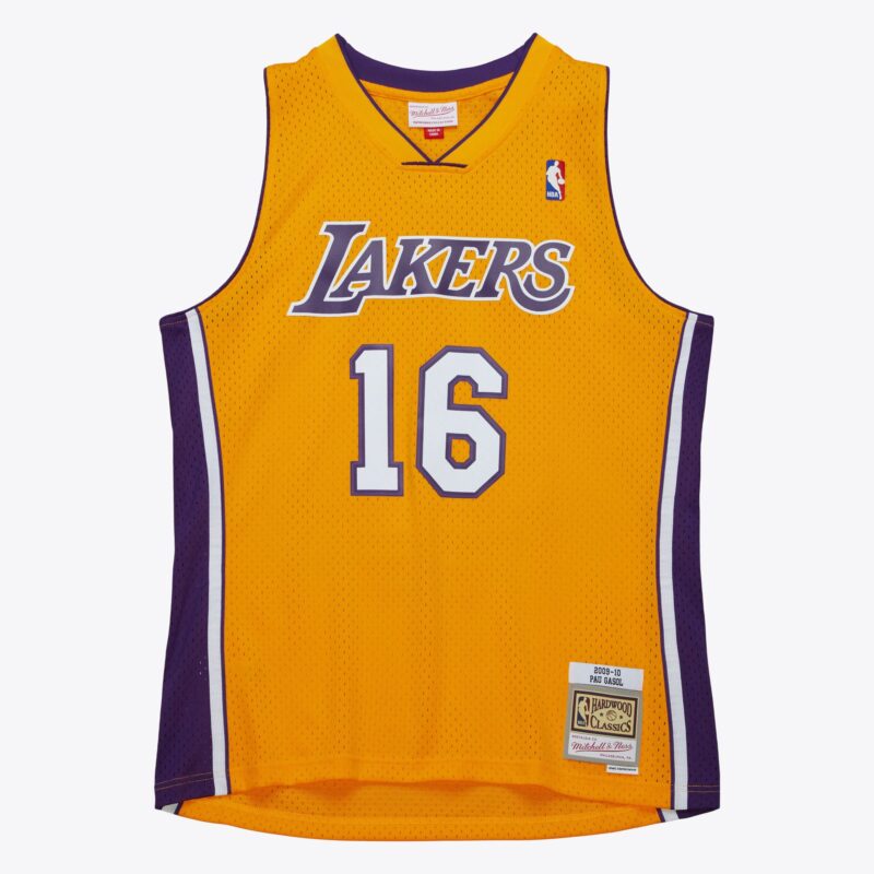 Pau GasolLakers 2009-10 Gold Jersey Stitched