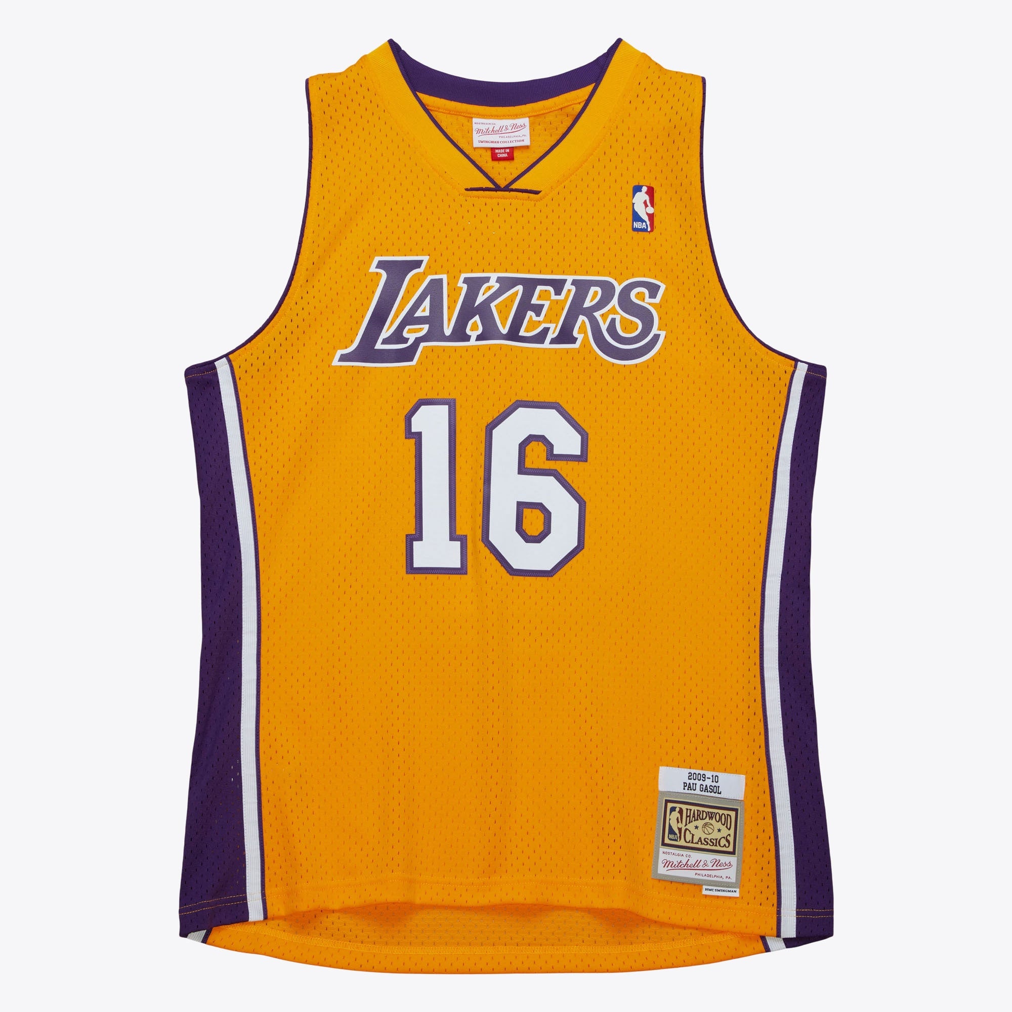 Pau GasolLakers 2009-10 Gold Jersey Stitched