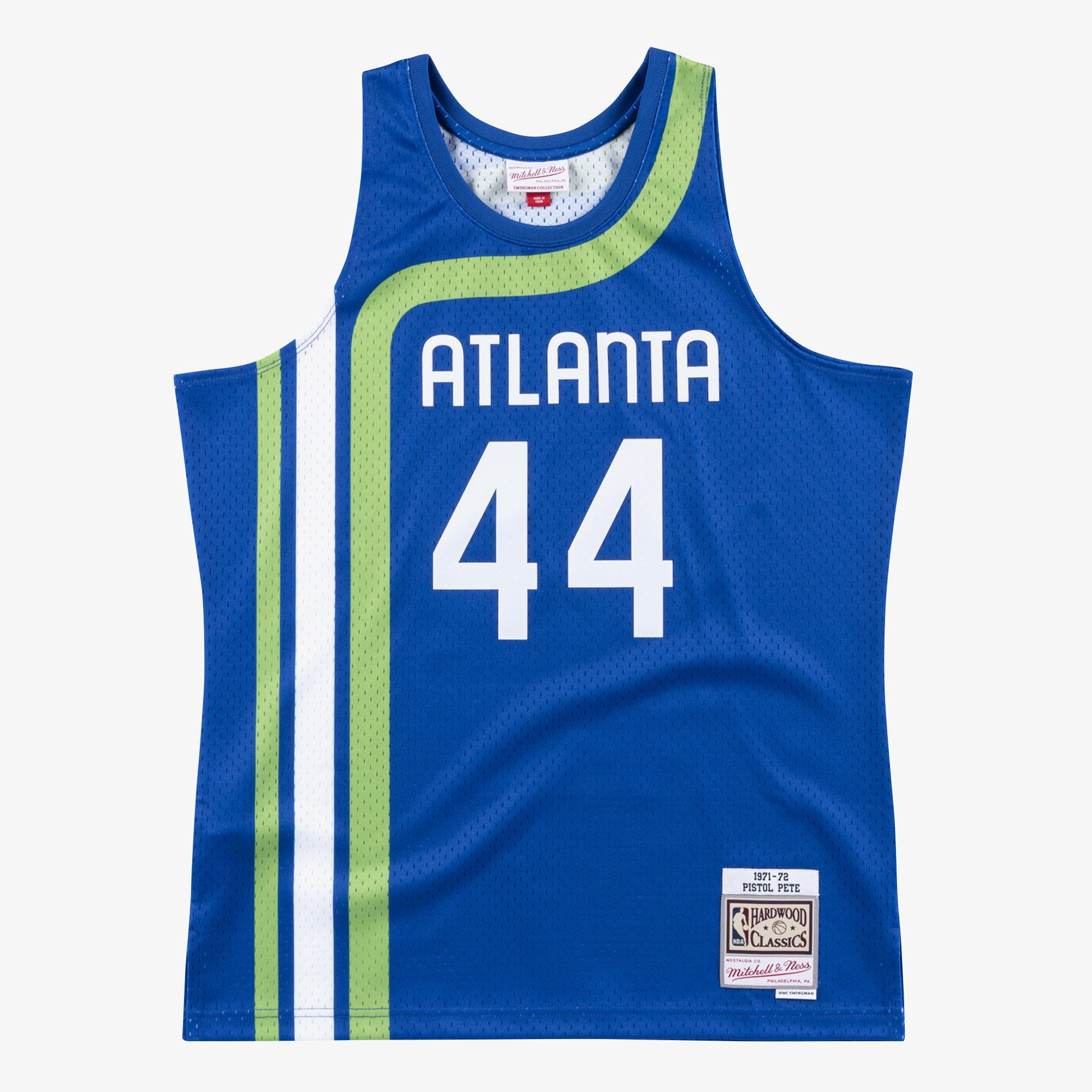 Pete Maravich Atlanta Hawks 1971-72 Blue Jersey Stitched