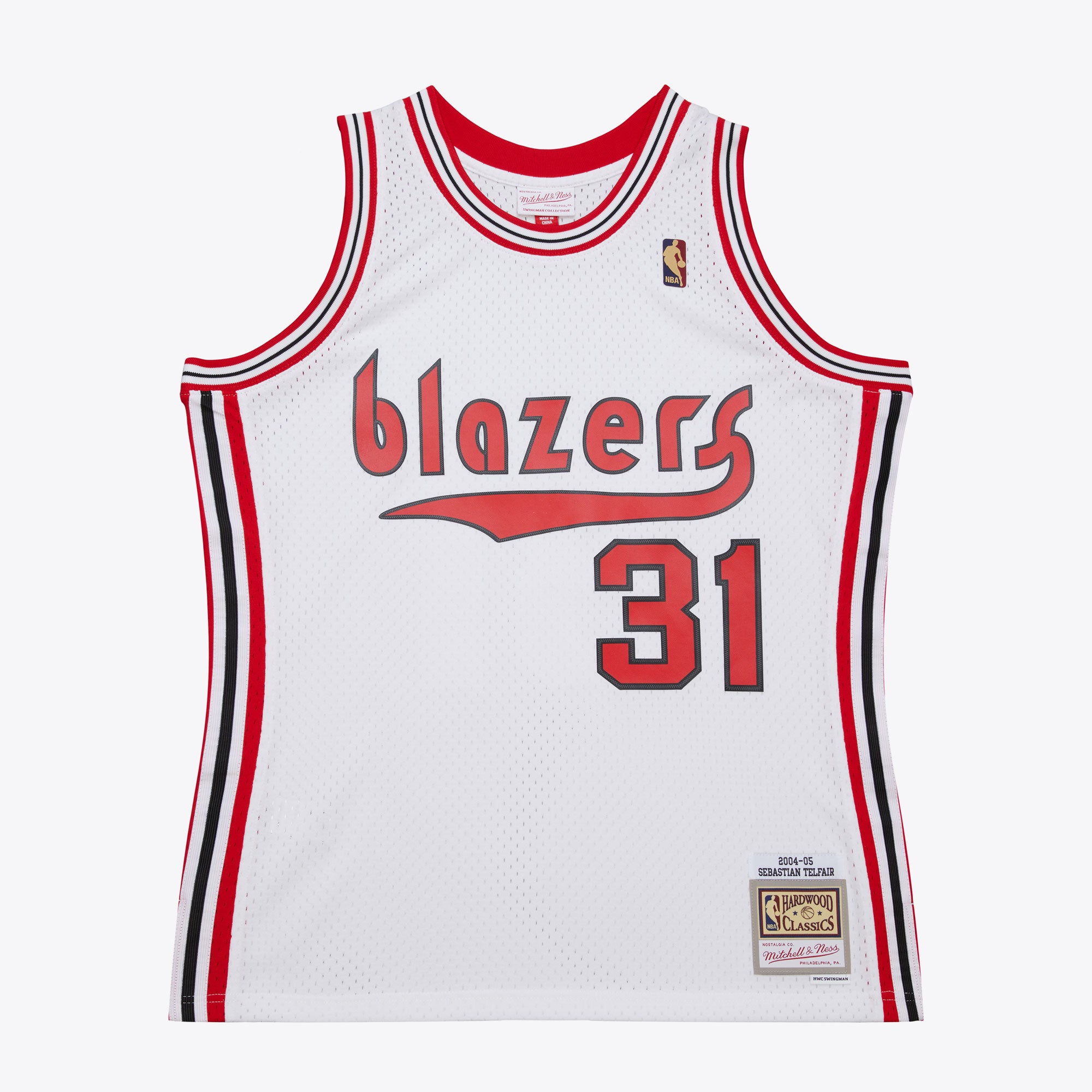 Sebastian Telfair Portland Trail Blazers 2004-05 White Jersey Stitched