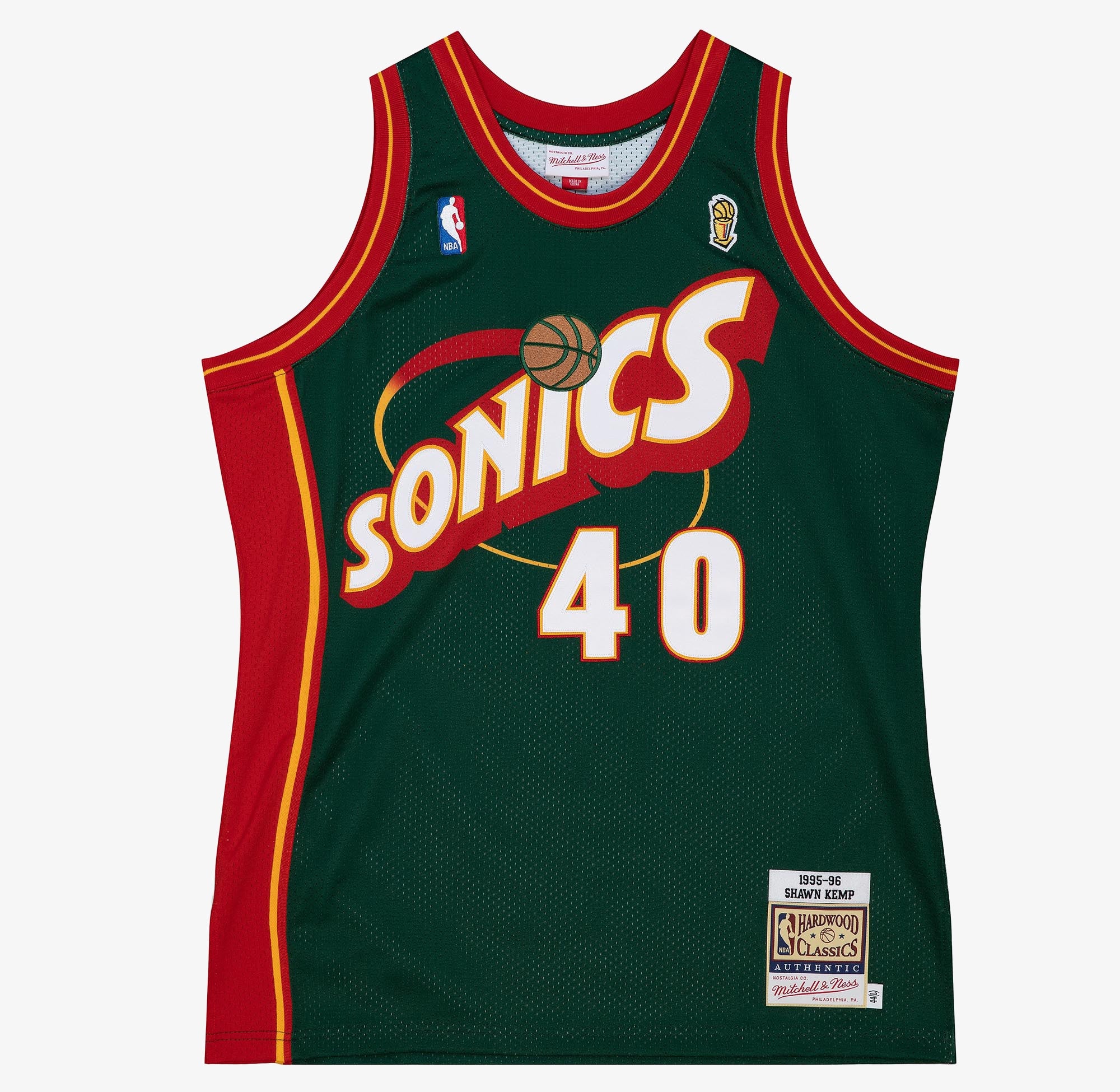 Shawn Kemp Green SuperSonics 1995-96 Jersey Stitched