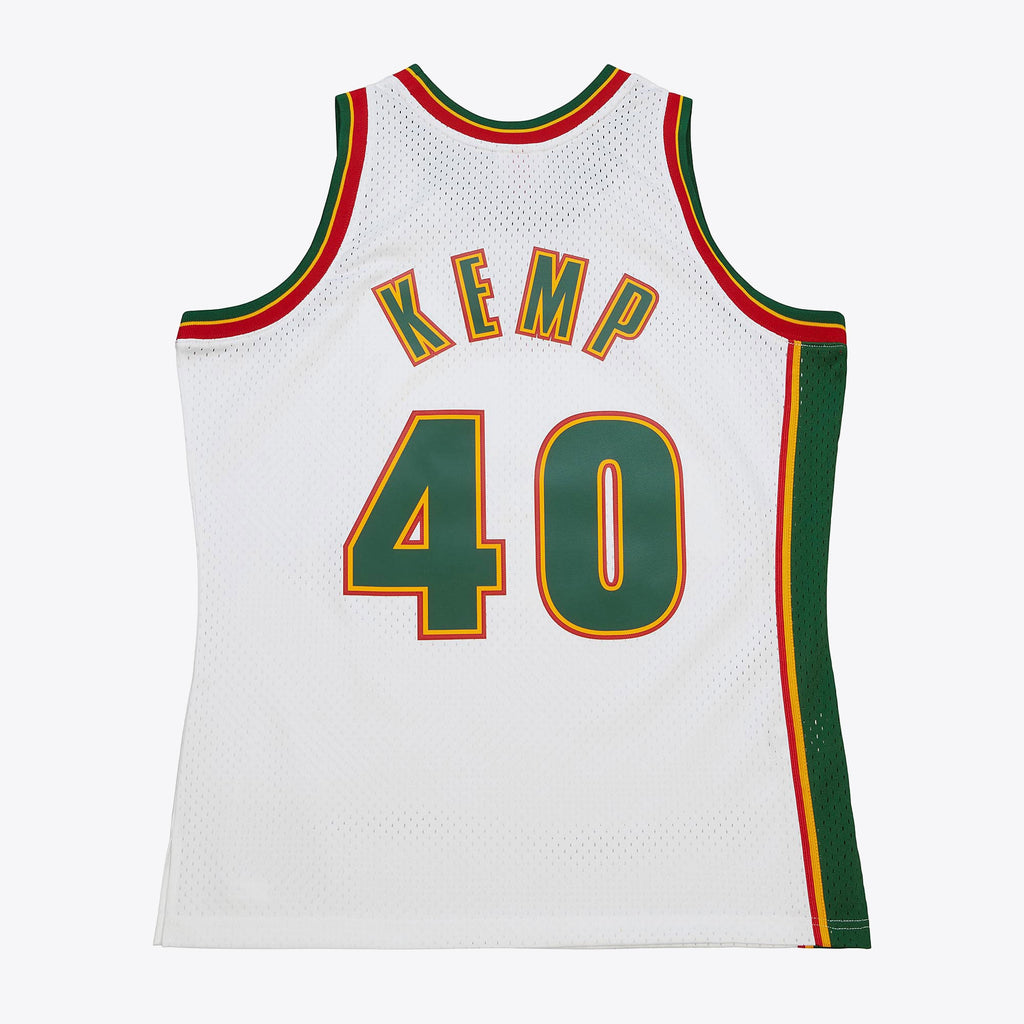 Shawn Kemp SuperSonics 1995-96 White Jersey Stitched