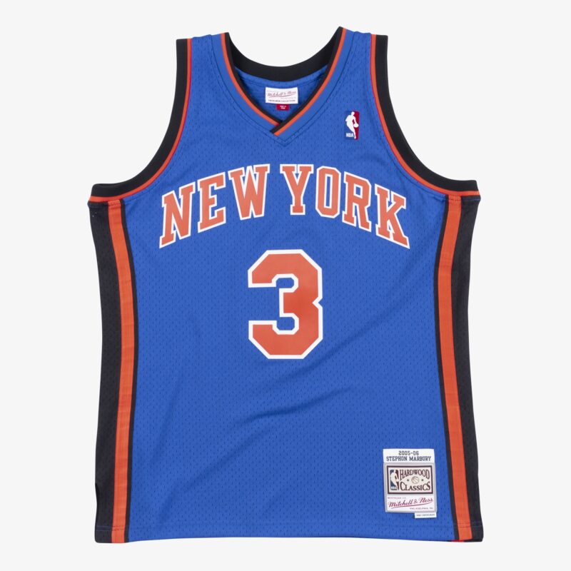 Stephon Marbury Blue Knicks 2005-06 Hardwood Classics Jersey Stitched