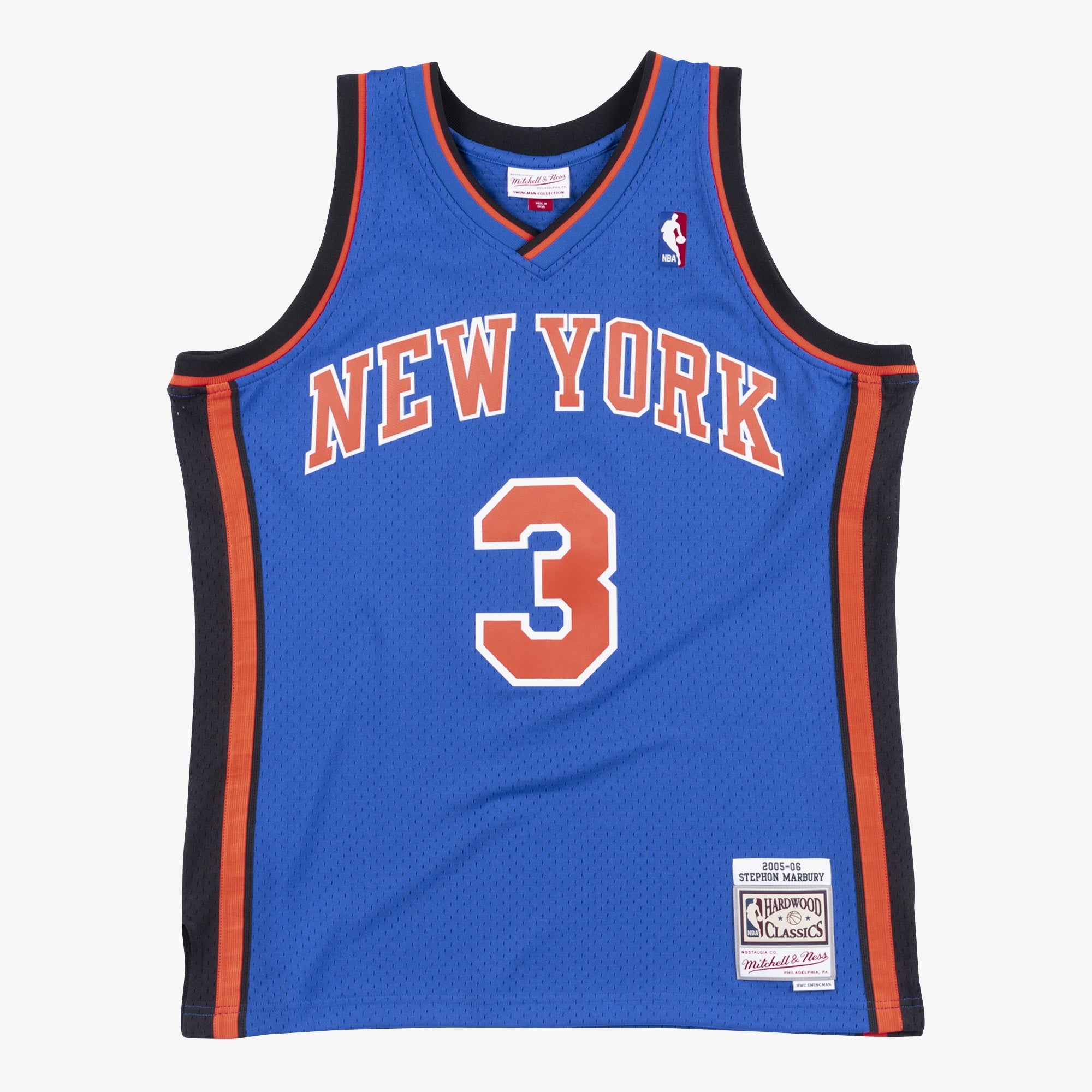 Stephon Marbury Blue Knicks 2005-06 Hardwood Classics Jersey Stitched