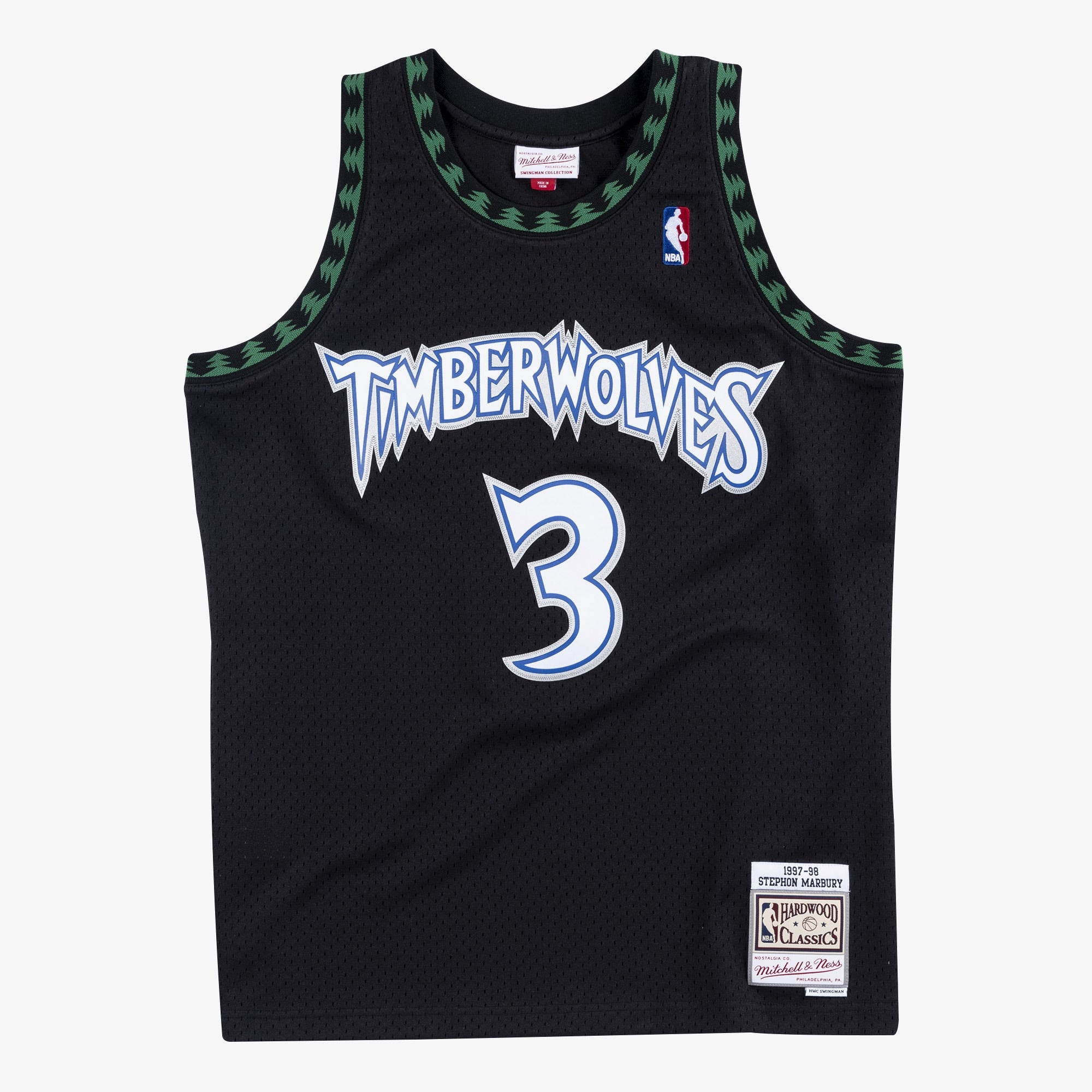 Stephon Marbury Timberwolves 1997-98 Black Jersey Stitched