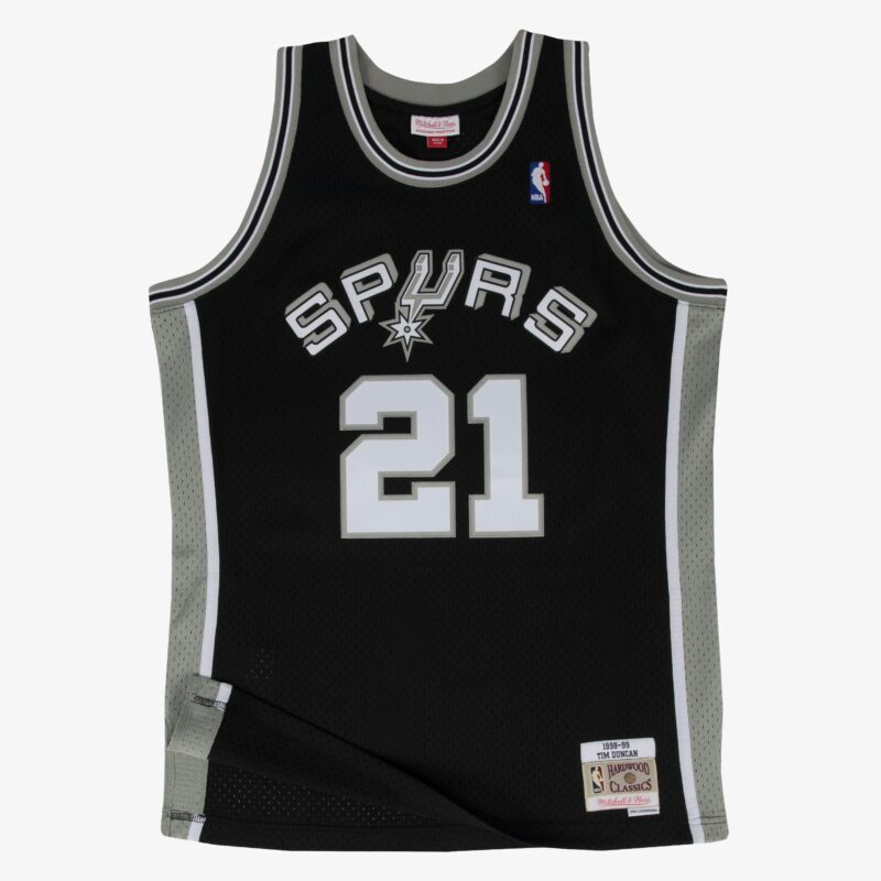 Tim Duncan Spurs 1998-99 Black Jersey Stitched