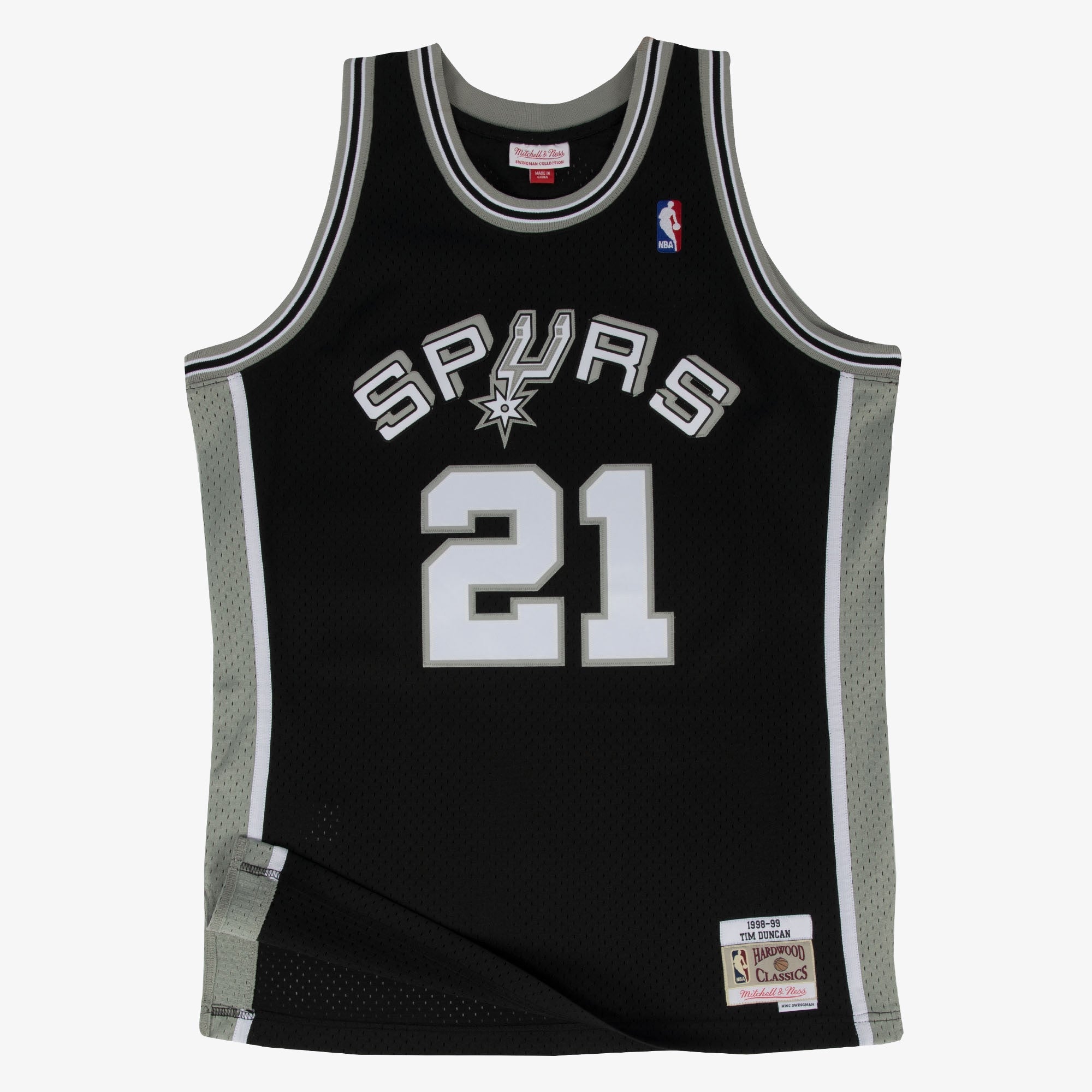 Tim Duncan Spurs 1998-99 Black Jersey Stitched
